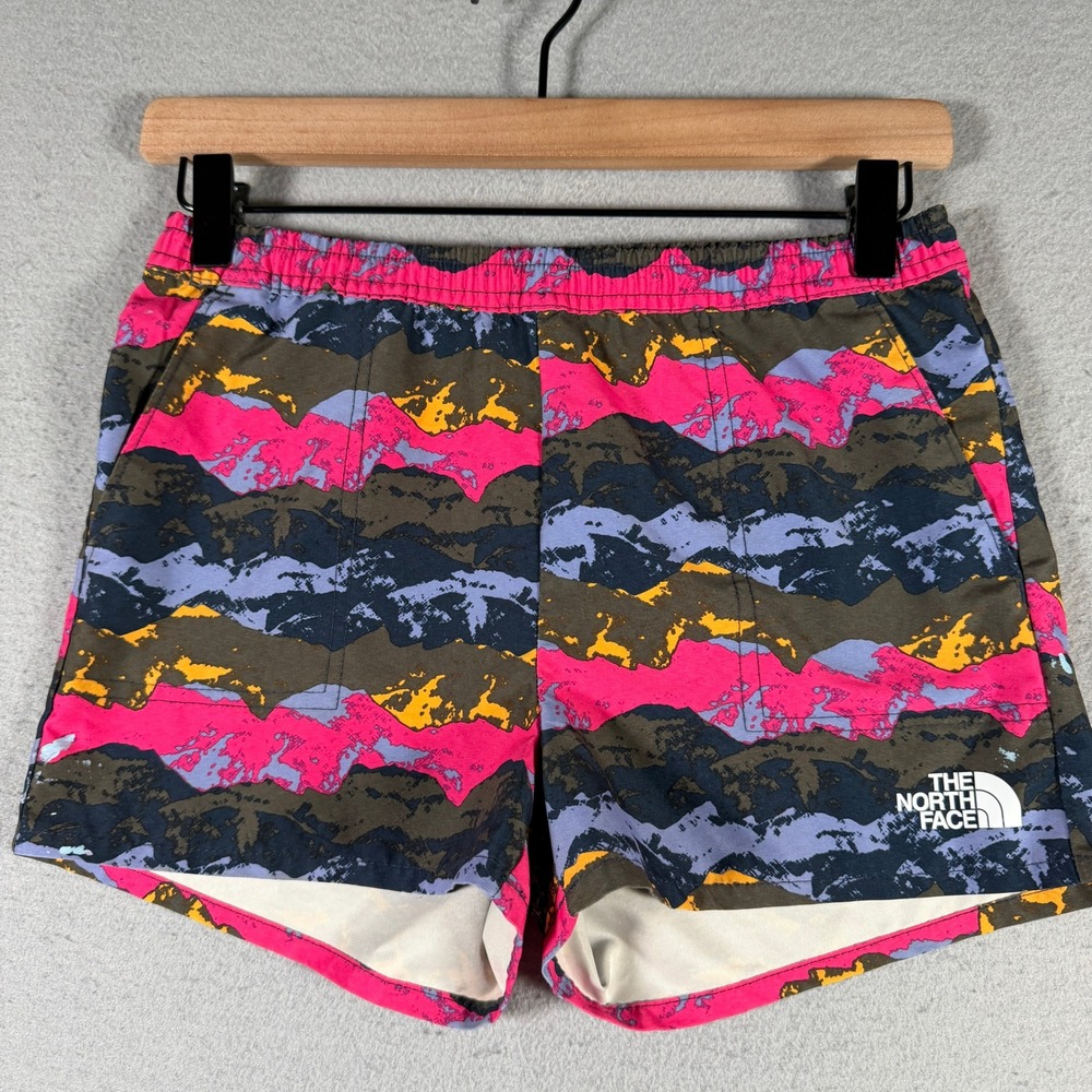 The North Face Class V Short Pink Purple Mountain Print NF0A81XM Girls Medium 10